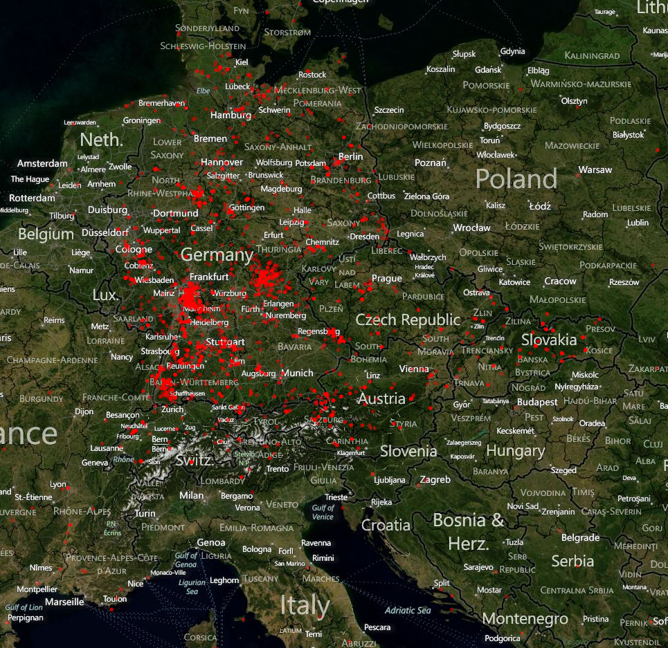 Collection sites of the Große-Brauckmann collection